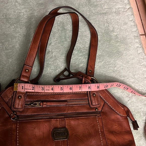 Womens Faux Leather Convertible Satchel Handbag - Picture 7 of 9